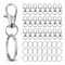 50 PCS in 25 Sets, Metal Swivel Lobster Claw Clasps, Keychain Clip with Large Key Ring, Premium Keychains Clips, Snap Hooks and Sturdy Key Rings, for Key Chain Making Kit,HnoaTovy (Silver)